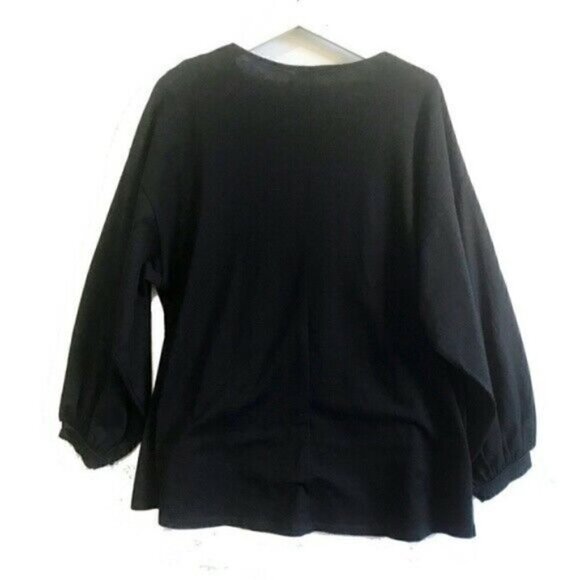 NWT ZARA Black Tie Front Peasant Tunic Top size S - Picture 4 of 8